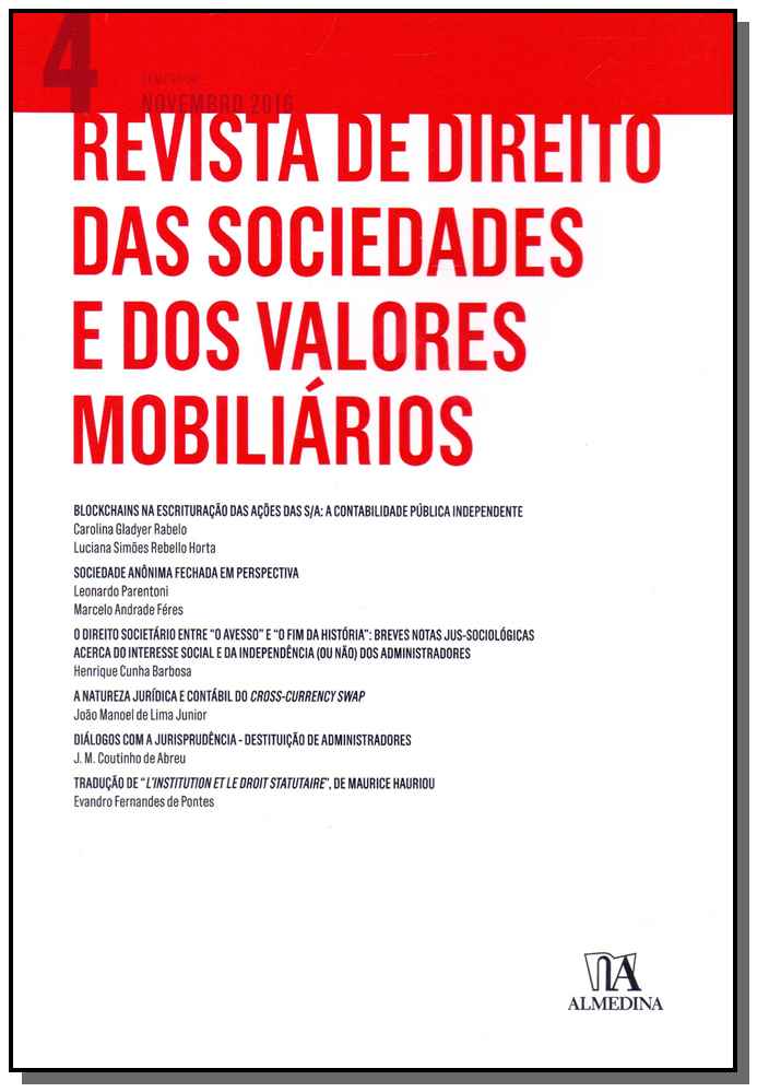 Revista de Direito das Sociedades e dos Valores Mobiliários - Vol. 04 - 01ed/16