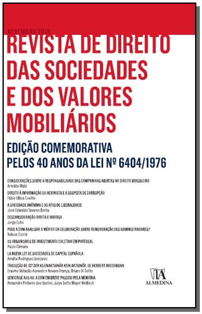 Revista de Direito das Sociedades e dos Valores Mobiliários - Nº 01 - 01ed/16