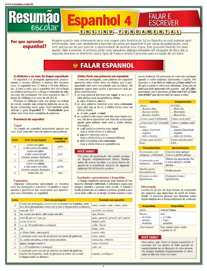 Espanhol 4 - Falar e Escrever