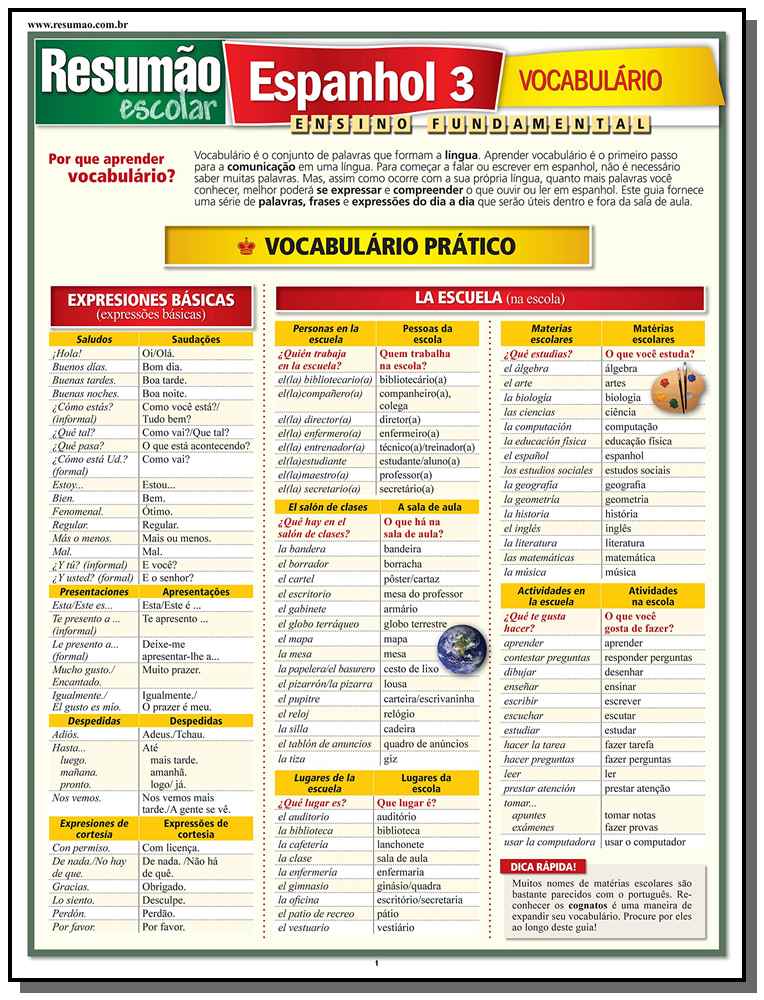 Espanhol 3 - Vocabulário