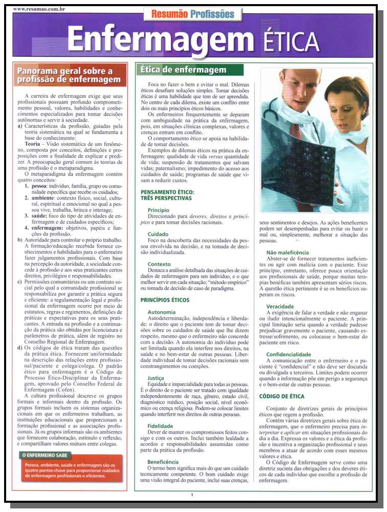 Resumao Profissoes - Enfermagem Etica