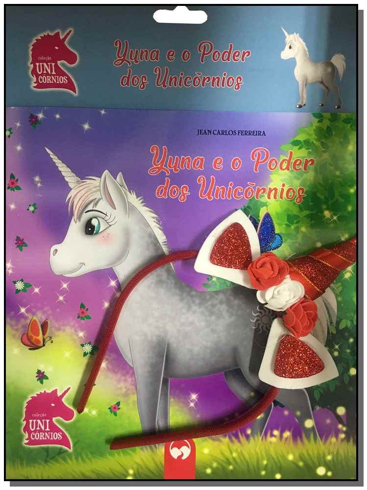 Kit Tiara Yuna e Poder dos Unicornios Vermelha