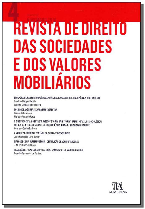 Capa do livro Revista de Direito das Sociedades e dos Valores Mobiliários - Vol. 04 - 01ed/16, de Erasmo Franca, Nelson Eizirik