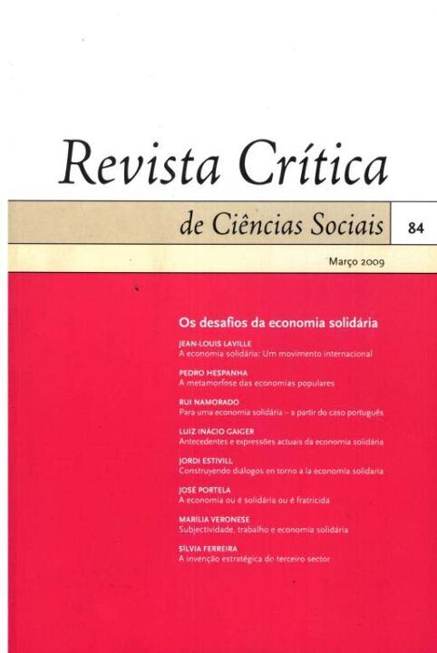 Capa do livro Rev. Crítica Ciências Soci No84, de Editora Almedina