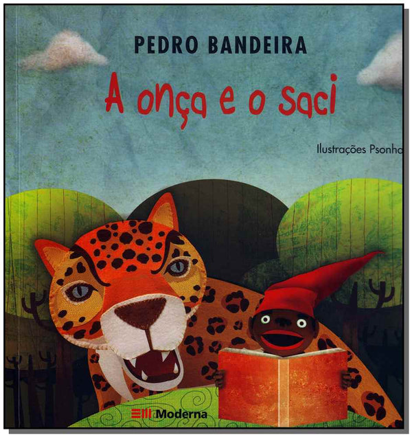 Capa do livro A Onça e o Saci, de Pedro Bandeira