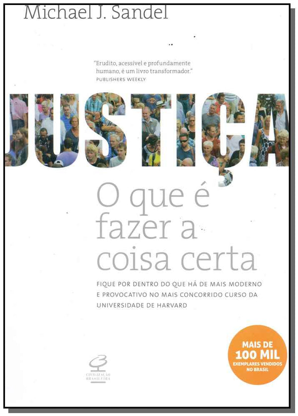 Capa do livro Justiça: O que É Fazer a Coisa Certa, de Michael J. Sandel