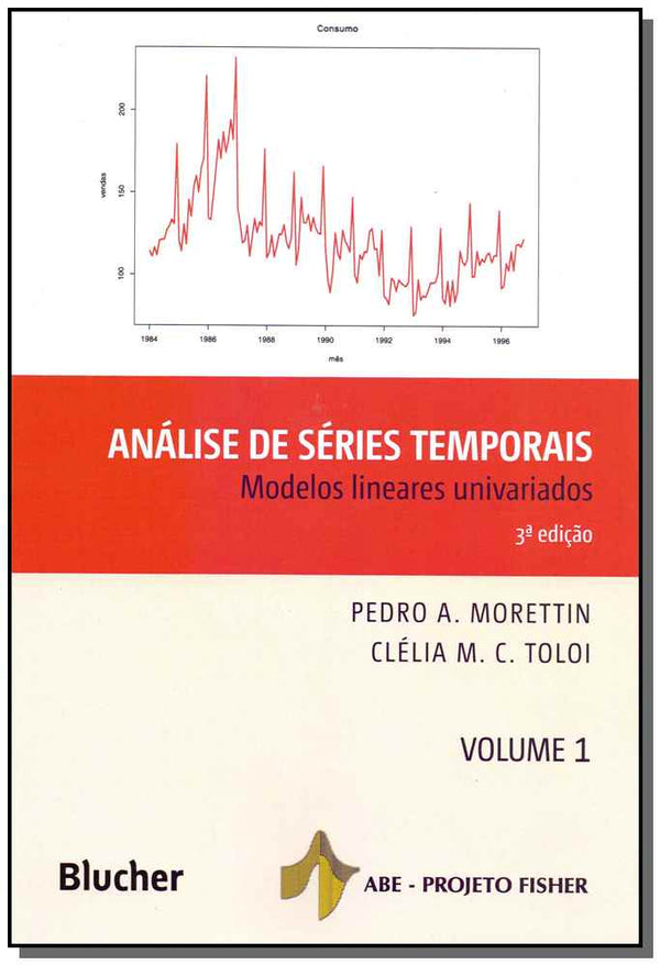 Capa do livro Análise de Séries Temporais, de Pedro Morettin, Clelia Toloi