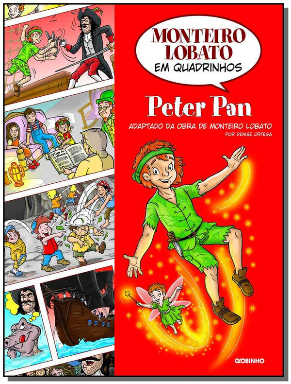 Capa do livro Monteiro Lobato em Quadrinhos - Peter Pan, de Monteiro Lobato