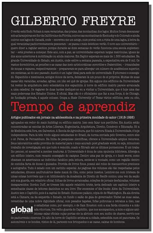 Capa do livro Tempo de Aprendiz, de Gilberto Freyre