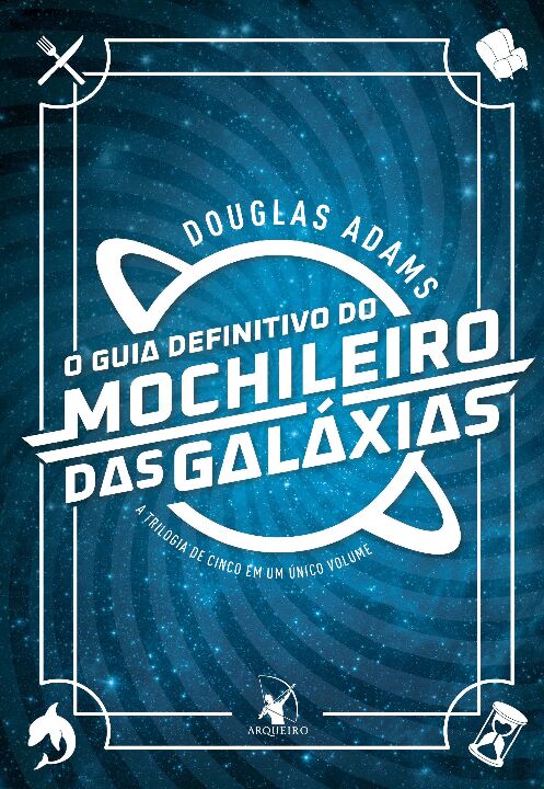 Capa do livro O Guia Definitivo do Mochileiro das Galáxias, de Douglas Adams