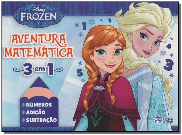 Capa do livro Disney - Frozen - Aventura Matemática - 3 em 1, de Jefferson Ferreira