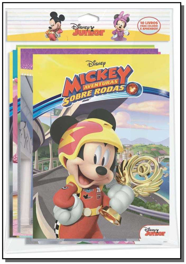 Capa do livro Disney Mickey Aventura sobre Rodas - 10 Livros, de Disney