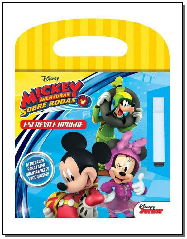 Capa do livro Mickey Aventura sobre Rodas - Escreva e Apague, de Disney
