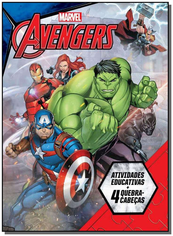 Capa do livro Marvel Aprender Brincando - Avengers, de Editora Rideel