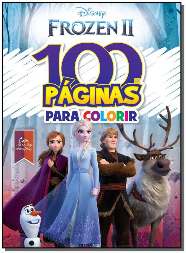 Capa do livro 100 Paginas para Colorir Disney Frozen 2, de Disney