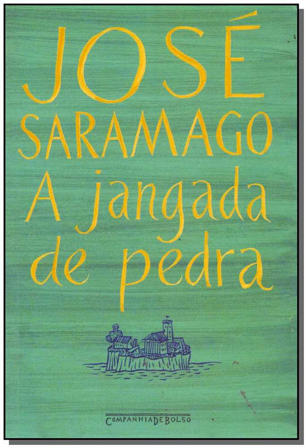 Capa do livro Jangada de Pedra, a- Bolso, de Jose Saramago