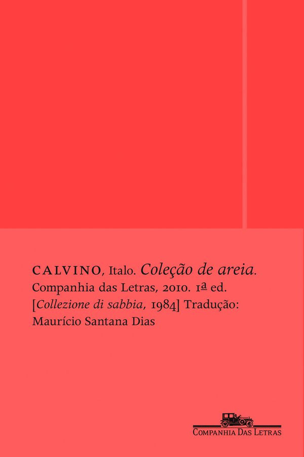 Capa do livro Coleção de Areia, de Italo Calvino