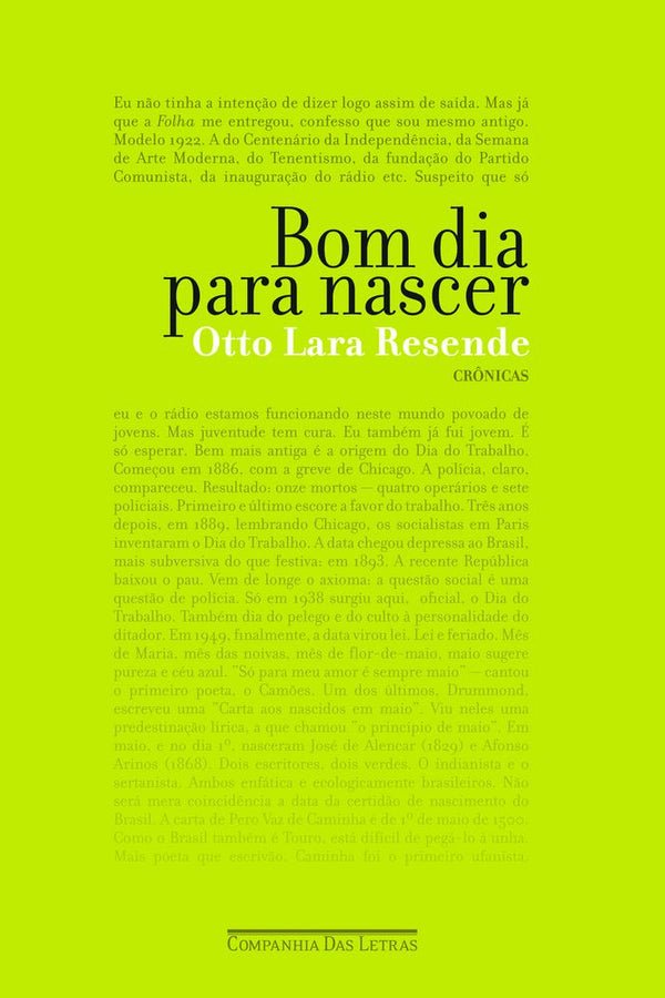 Capa do livro Bom Dia para Nascer, de Otto Lara Resende