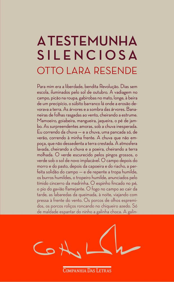 Capa do livro A Testemunha Silenciosa, de Otto Lara Resende