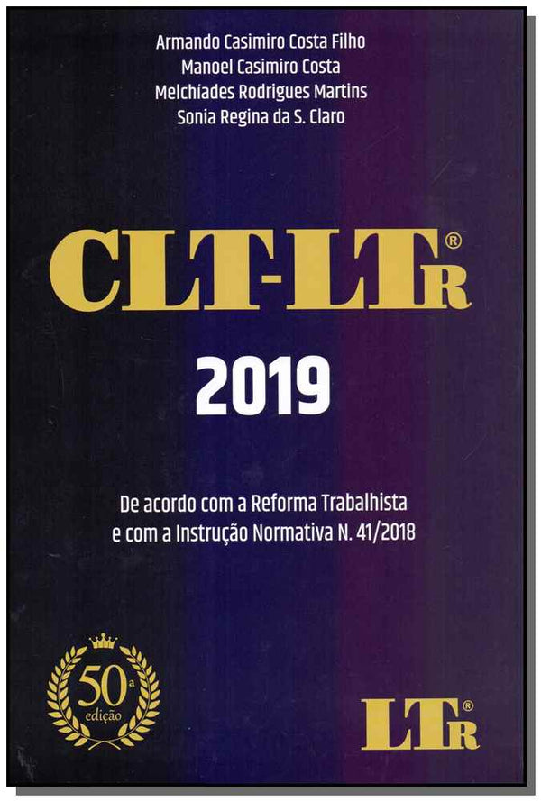 Capa do livro Clt Escolar- 50ed/19, de Costa Filho; Costa; Martins; Claro