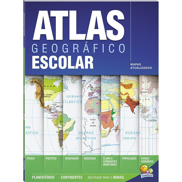 Capa do livro Atlas Geografico Escolar (68p), de Editora Todolivro