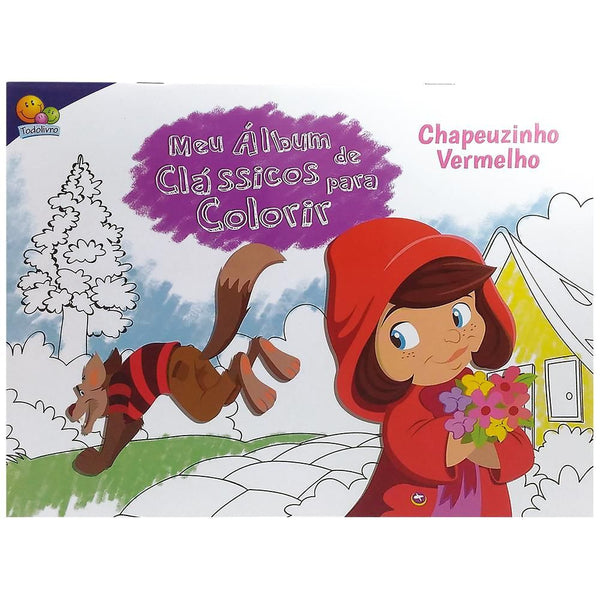 Capa do livro Meu Album de Classicos para Colorir Chapeuzinho Ve, de Editora Todolivro