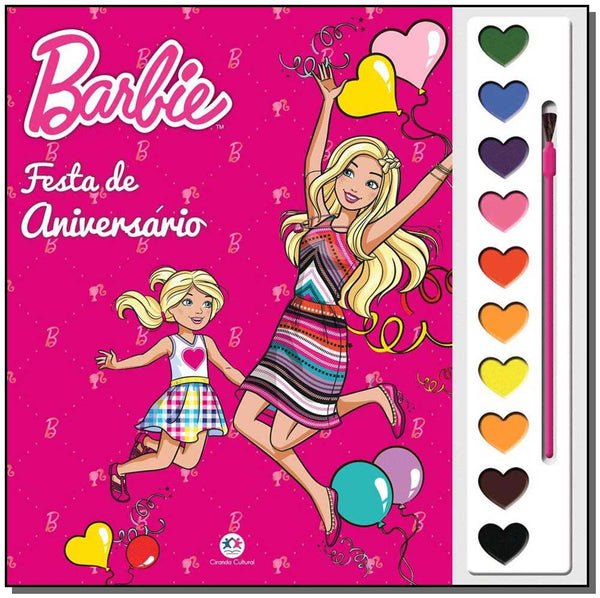 Capa do livro Aquarela - Barbie - Festa de Aniversário, de Editora Ciranda Cultural