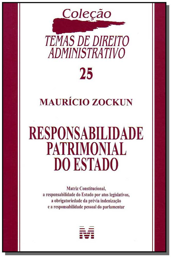 Capa do livro Responsabilidade Patrimonial do Estado, de Mauricio Zockun