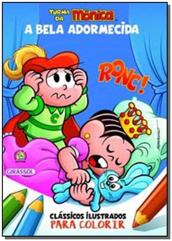 Capa do livro Turma da Mônica - Clássicos Ilustrados para Colorir - A Bela Adormecida, de Mauricio de Sousa