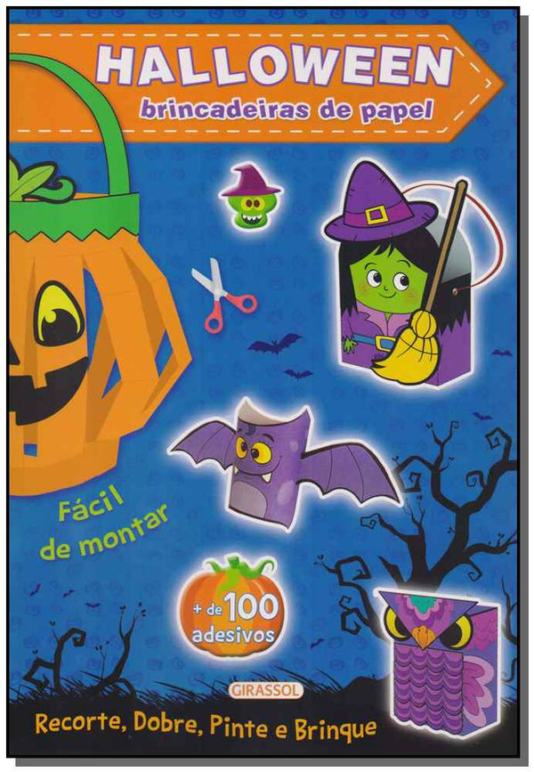 Capa do livro Halloween - Brincadeiras de Papel (Capa Azul), de Editora Girassol
