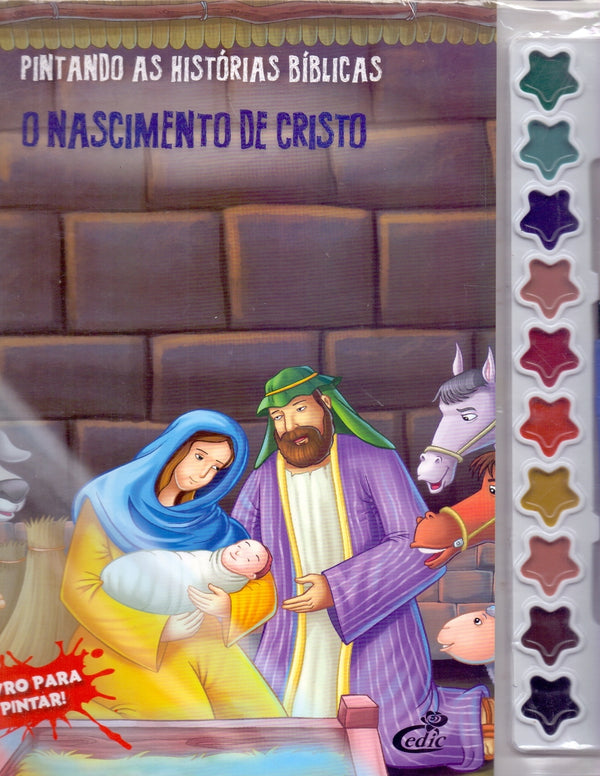 Capa do livro Pintando as Hist.biblicas - O Nascimento de Cristo, de Cedic
