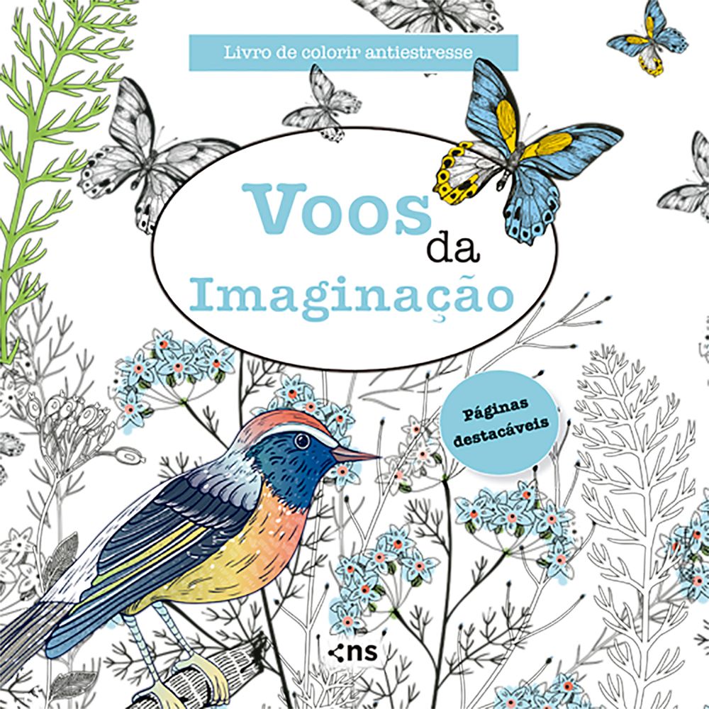 Voos da Imaginação - Livro de Colorir Antiestresse - Folhas Destacáveis