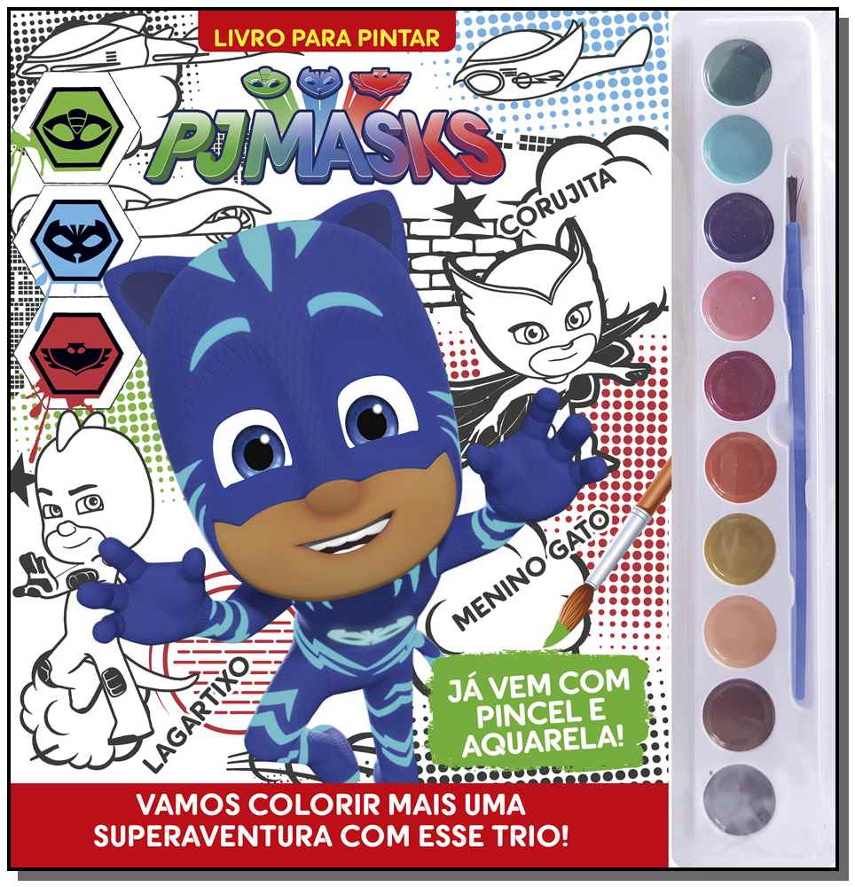 Livro Aquarela Pjmasks
