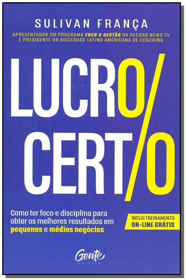 Capa do livro Lucro Certo, de Sulivan Franca