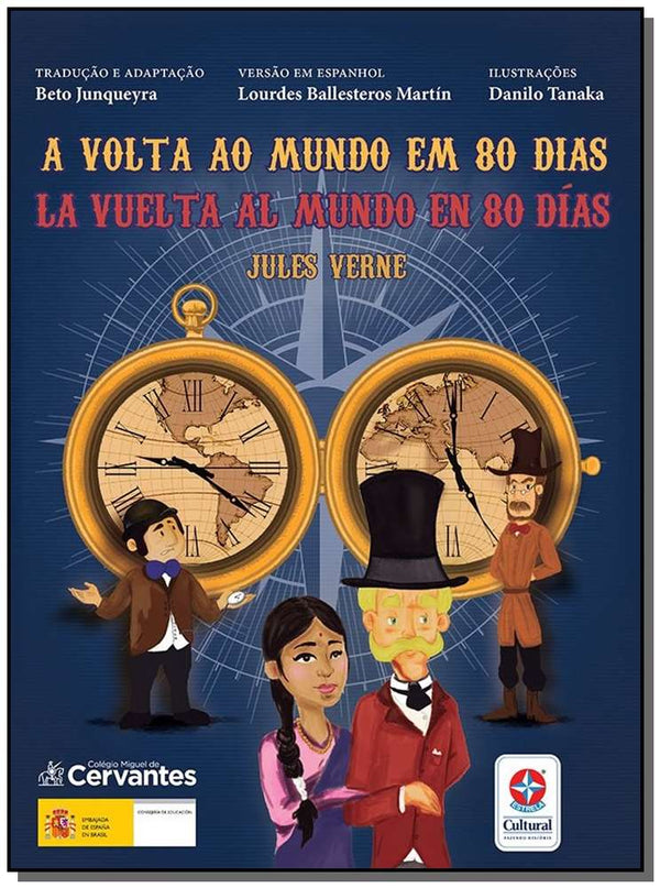 Capa do livro Volta ao Mundo em 80 Dias, a - La Vuelta Al Mundo En 80 Días, de Julio Verne
