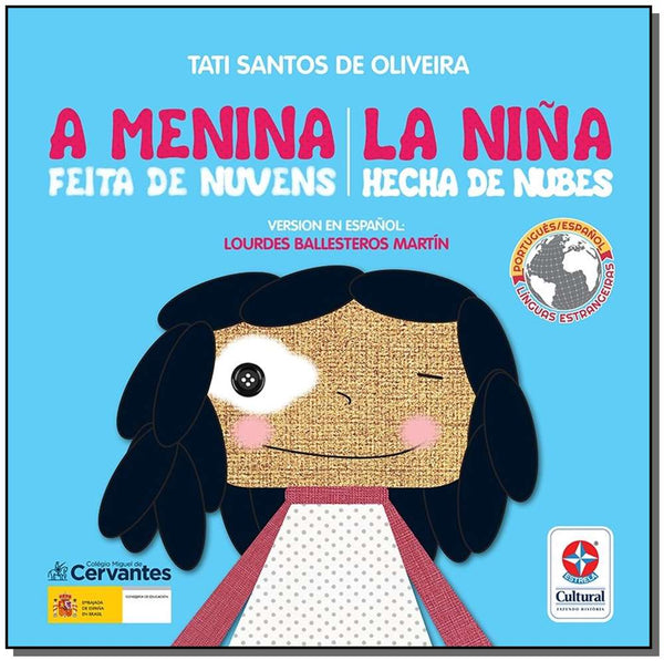 Capa do livro Menina Feita de Nuvens, a- La Niña Hecha de Nubes, de Tati Santos de Oliveira
