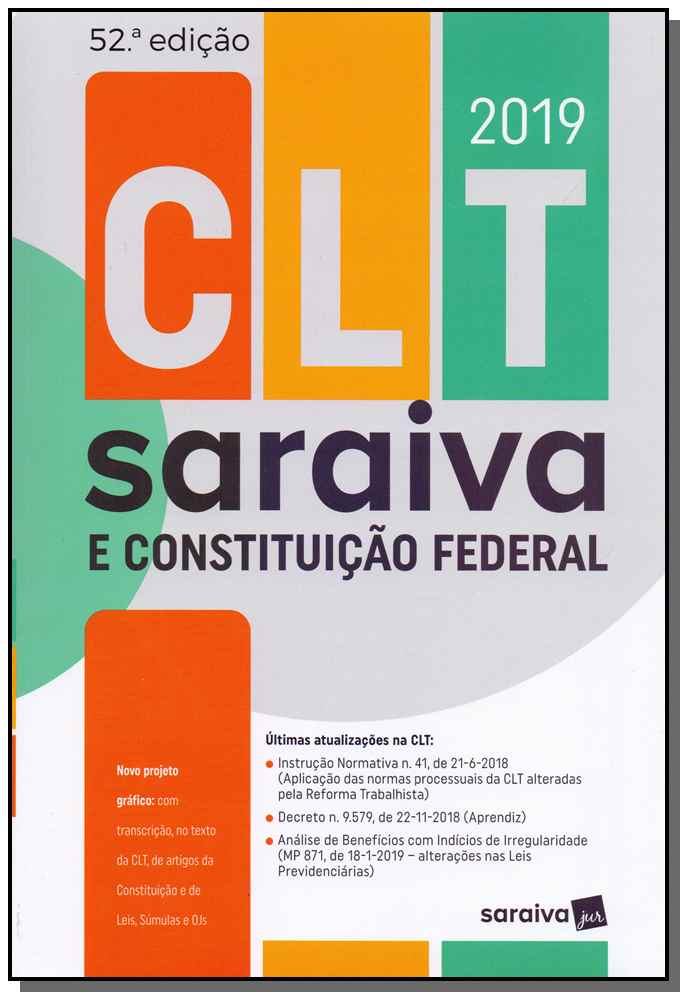 C.L.T - Saraiva e Constituição Federal - 52ed/19
