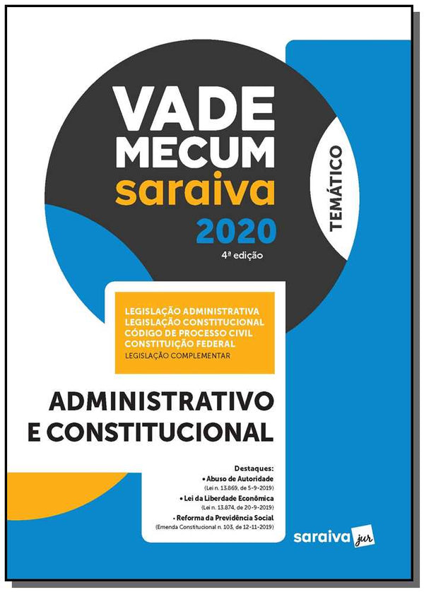 Capa do livro Vade Mecum Administrativo e Constitucional – 4.ª Ed. - 2020, de Editora Saraiva