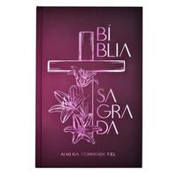 Capa do livro Bíblia Acf, Soft Touch, Capa Dura, Cruz Floral, Leitura Perfeita, de Thomas Nelson Brasil