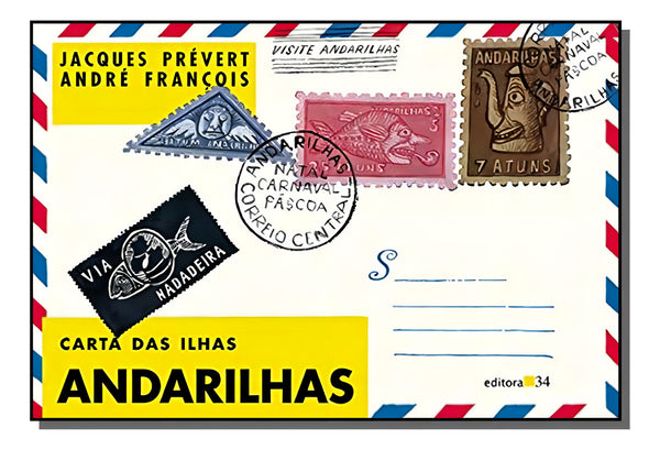 Capa do livro Carta das Ilhas Andarilhas, de Jacques Prevert