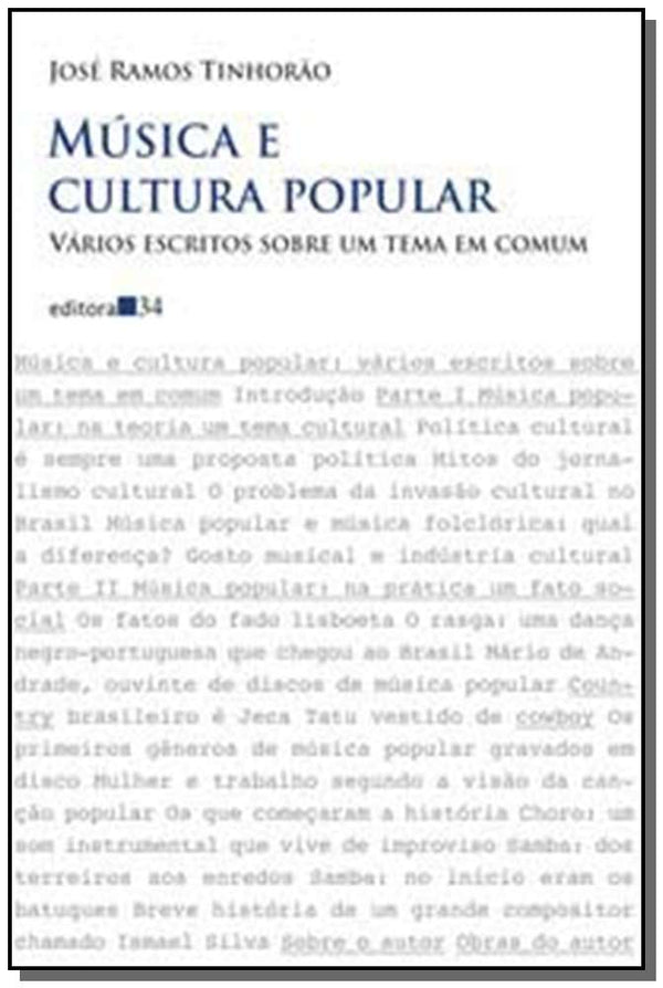 Capa do livro Música e Cultura Popular, de Jose Ramos Tinhorao