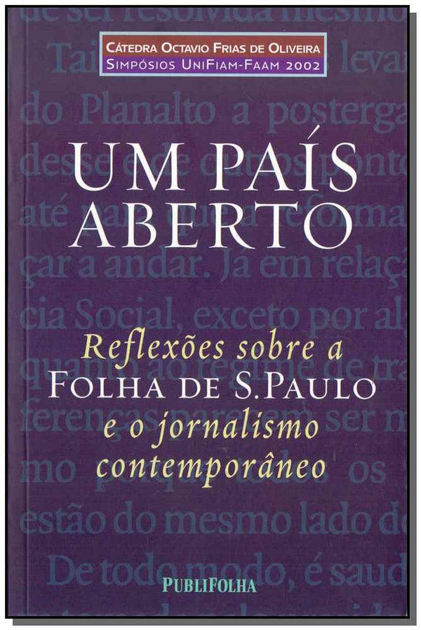 Capa do livro Um Pais Aberto, de Octavio Frias de Oliveira