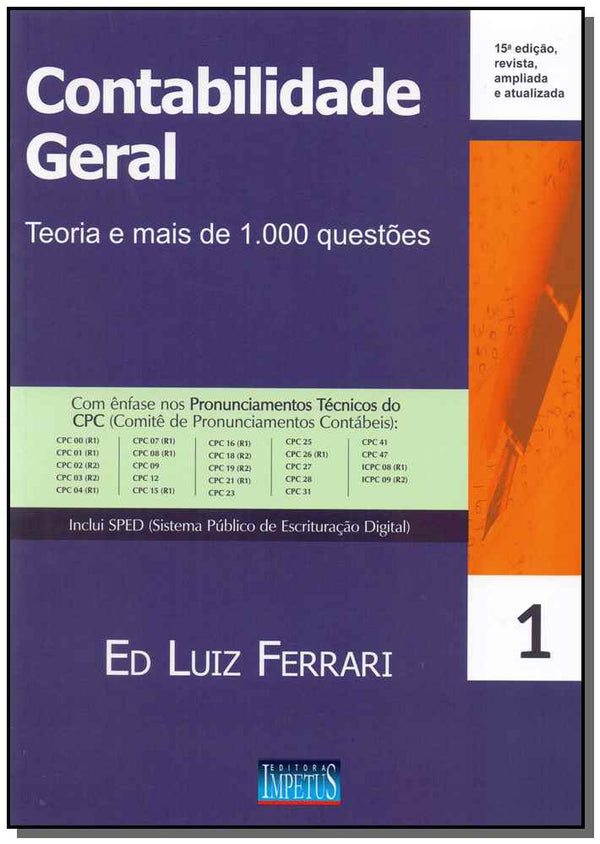 Capa do livro Contabilidade Geral - 15ª Edição, de Ed Luiz Ferrari
