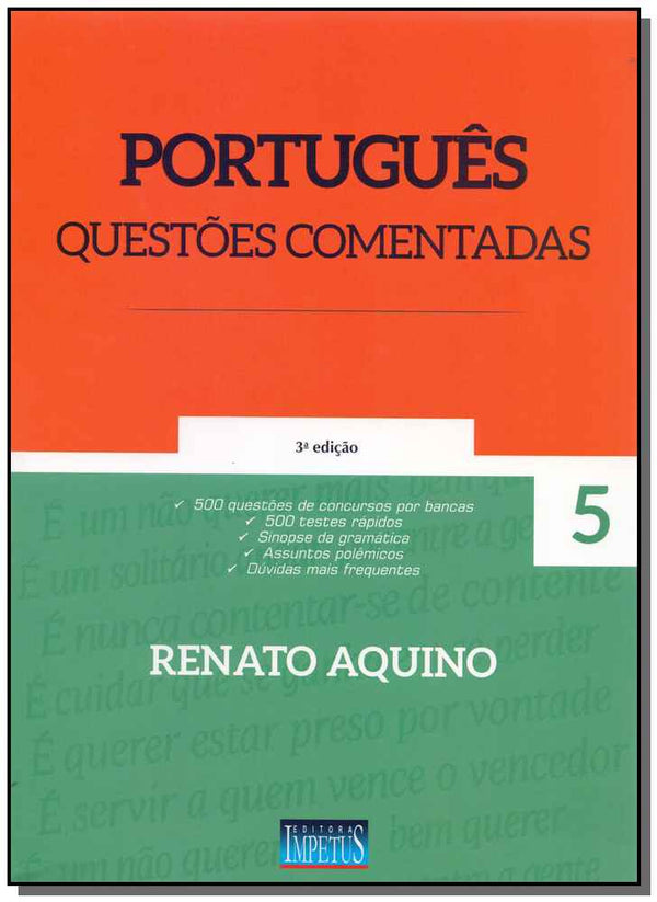 Capa do livro Português - Questões Comentadas - 3ª Edição, de Renato Aquino