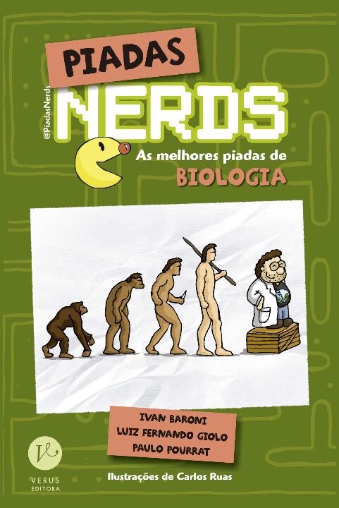 Capa do livro Piadas Nerds: As Melhores Piadas de Biologia, de Ivan Baroni, Luiz Fernando Giolo, Paulo Pourrat