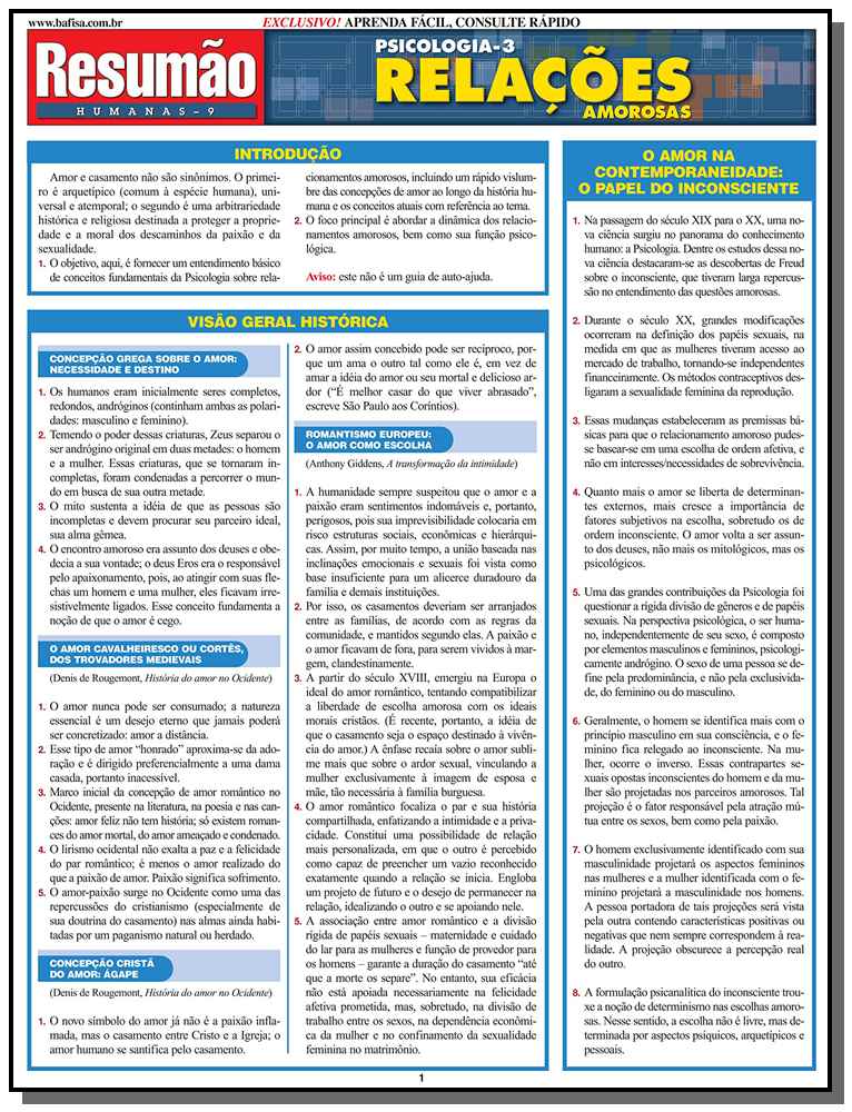 Psicologia 3 - Relações Amorosas