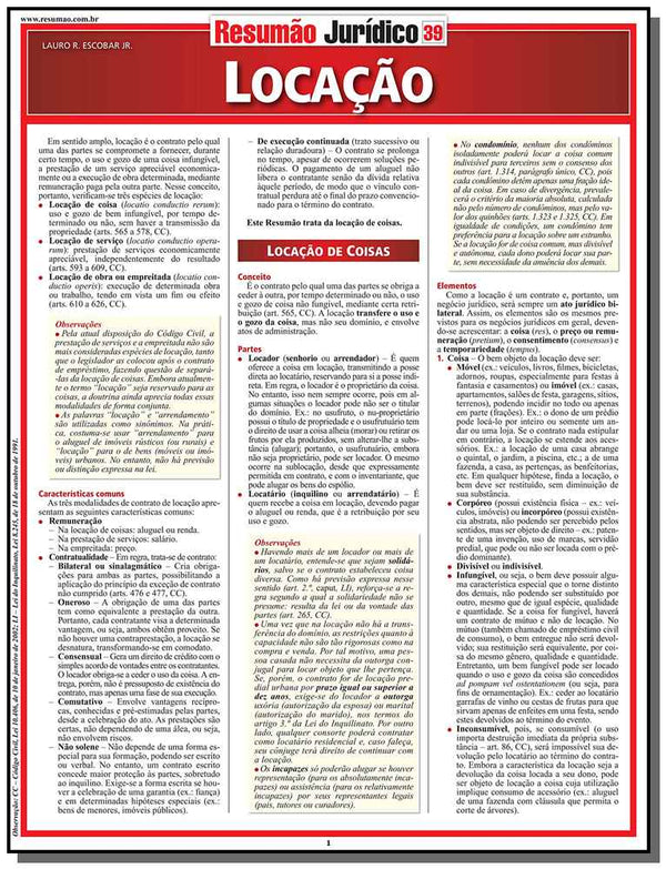Capa do livro Locação, de Lauro R. Escobar Jr.