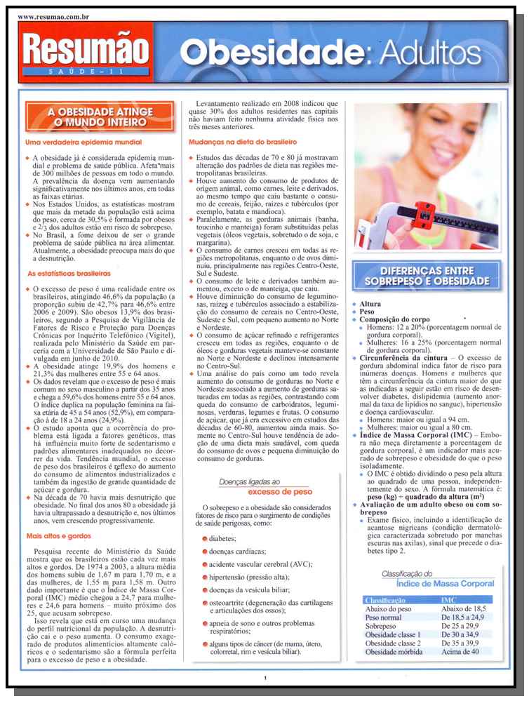 Resumao Saude - Obesidade - Adultos
