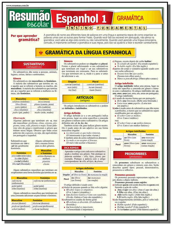 Capa do livro Espanhol 1 - Gramática, de Barros Fischer e Associados