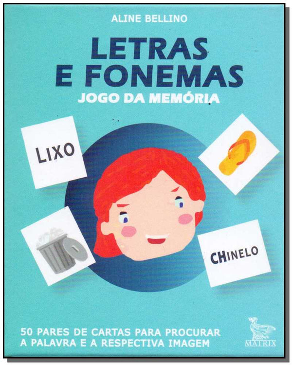 Capa do livro Letras e Fonemas - Jogo da Memória, de Aline Bellino